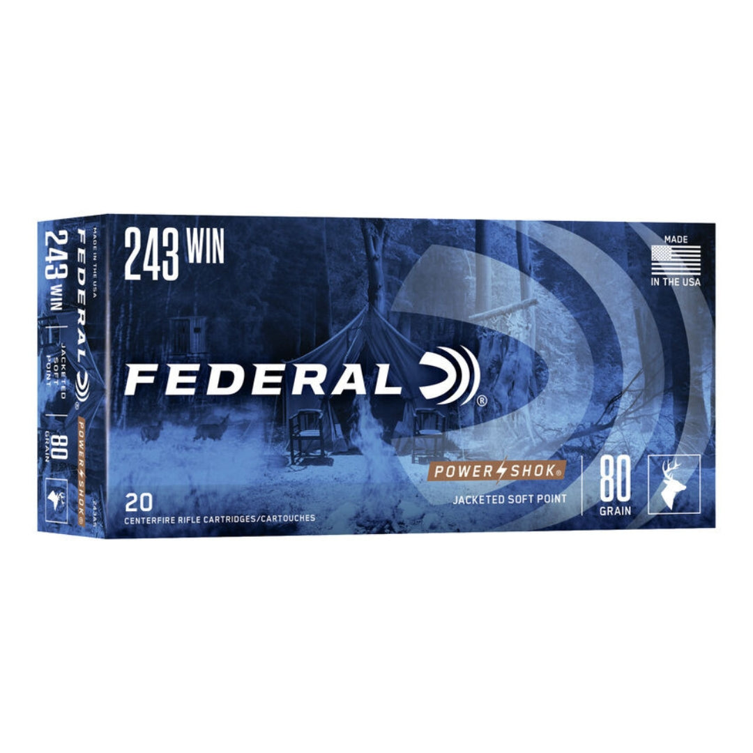 Federal 243 Win Powershok JSP 80Gr - Scopes and Barrels