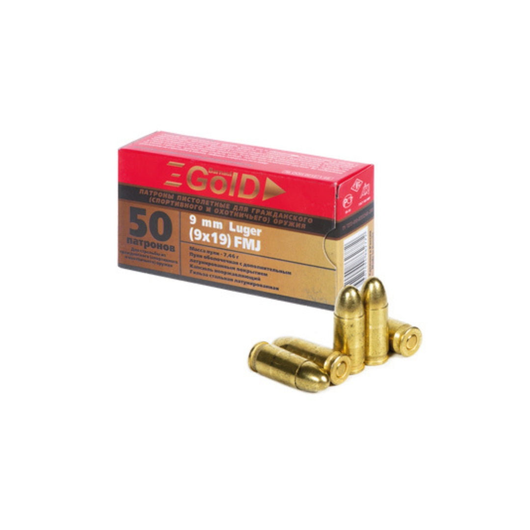 Barnaul 9mm FMJ 115 gr. Gold - Scopes and Barrels