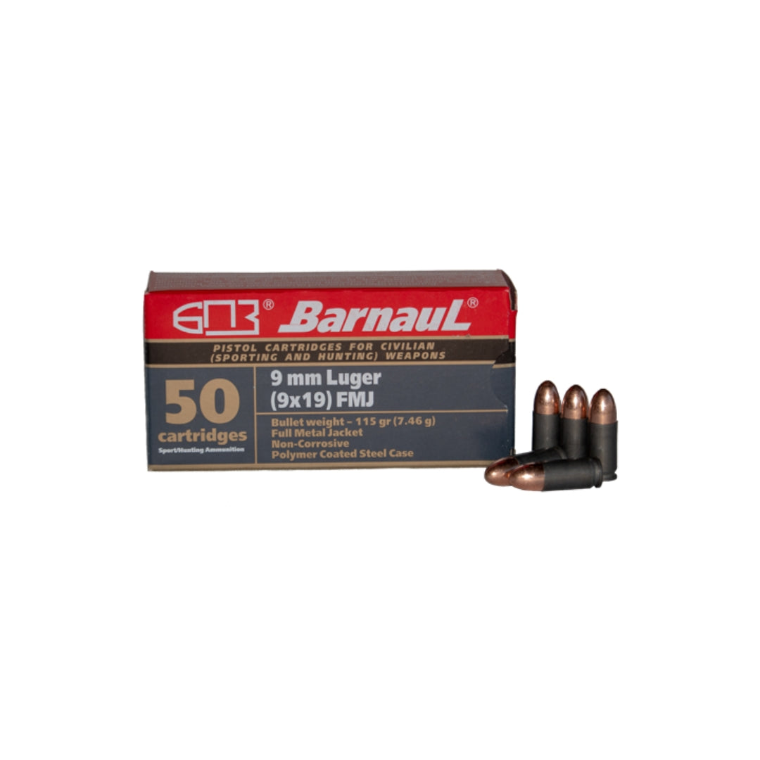 Barnaul 9mm FMJ 115 gr. Gray - Scopes and Barrels