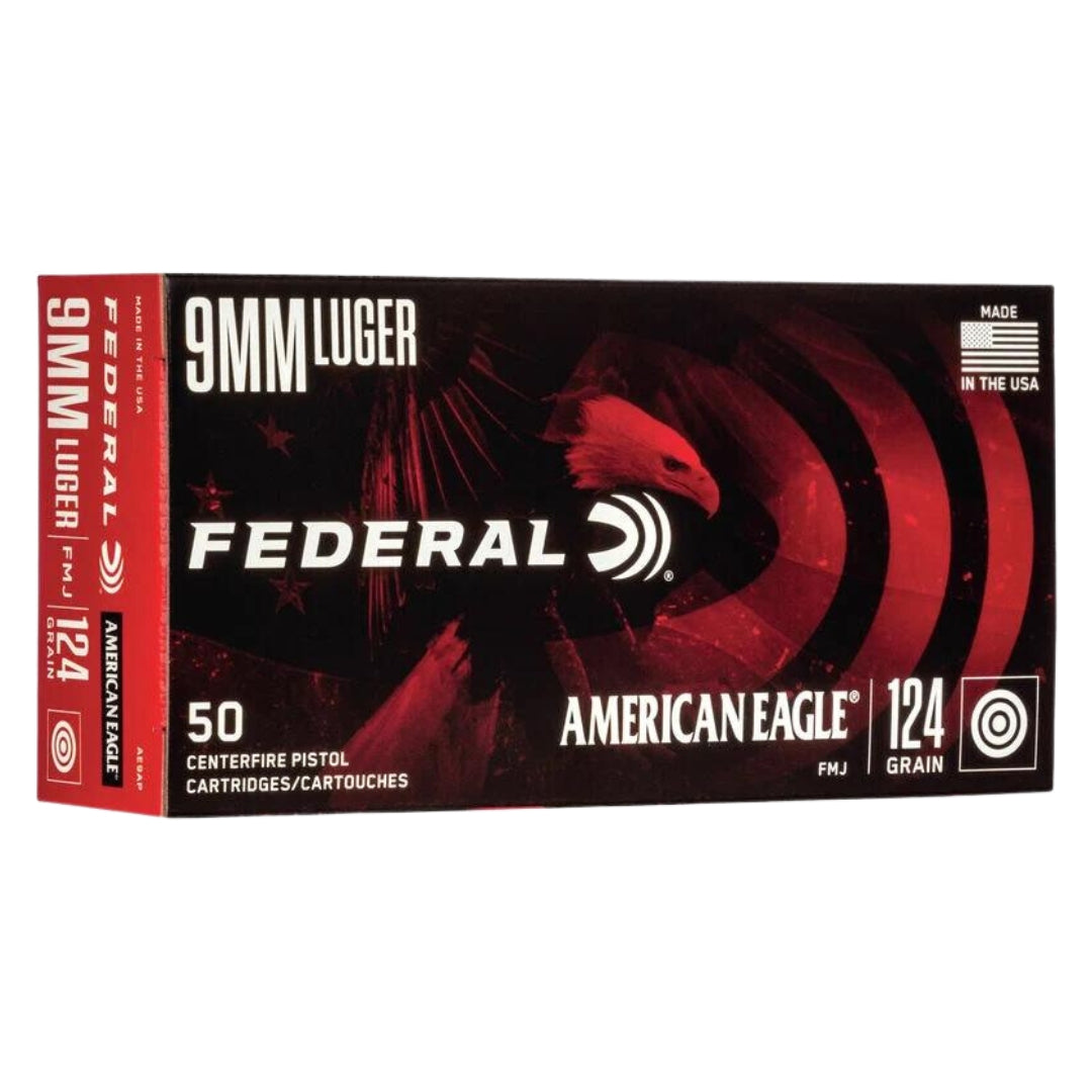 Federal American Eagle Handgun 9mm Luger 124Gr - Scopes and Barrels