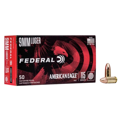 Federal American Eagle Handgun 9mm Luger 115Gr - Scopes and Barrels
